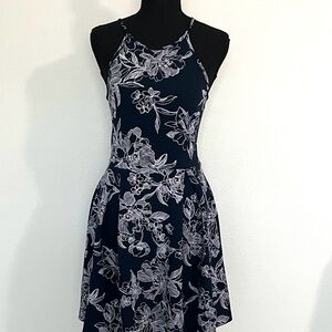 Soprano Navy and White Floral Mini Dress